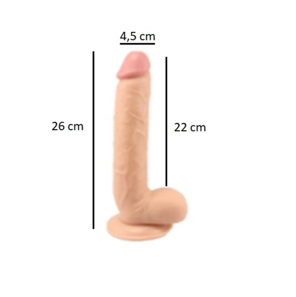 #826 - 26 cm Gerçekçi Kalın Vantuzlu Anal Vajinal Dildo