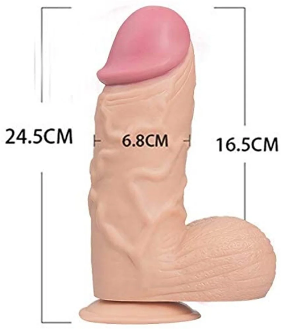 #832 - 24,5 cm Vantuzlu Kalın Realistik Penis Anal Vajinal Dildo