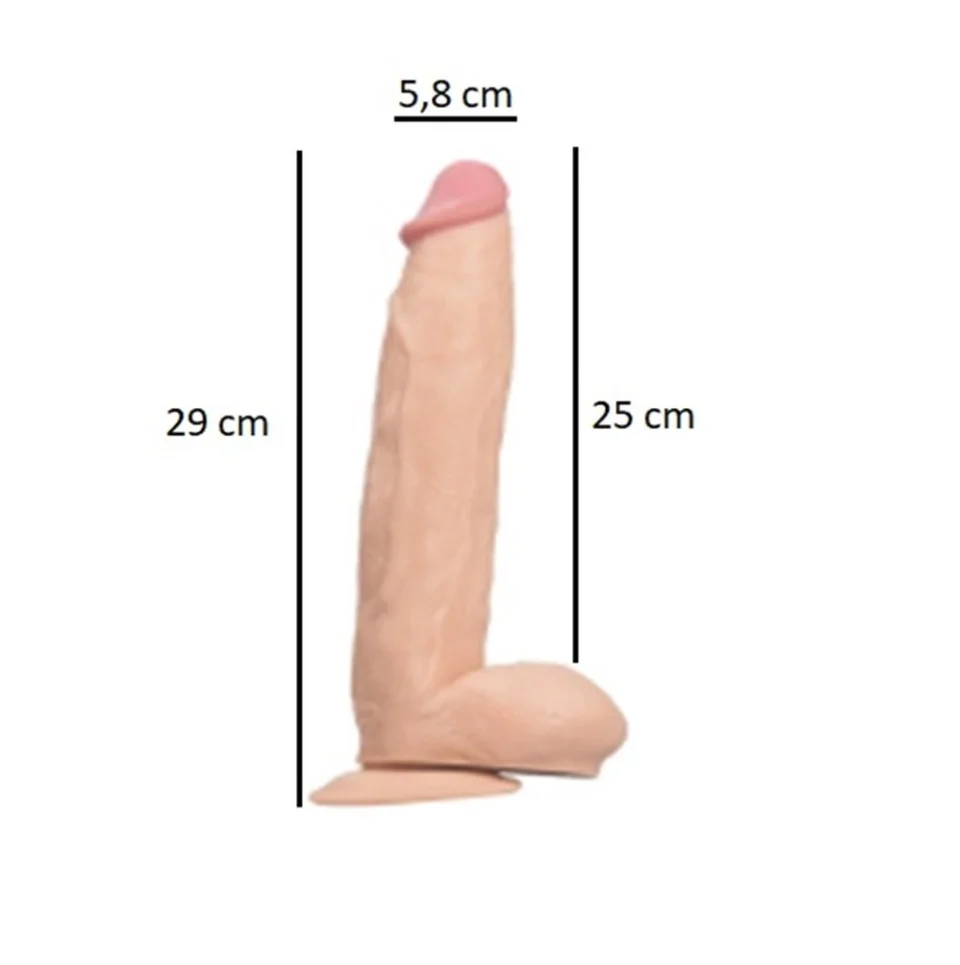 #833 - 31 cm Vantuzlu Realistik Penis Anal Vajinal Dildo