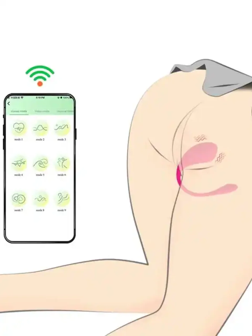 #9163 - Çiftler için Giyilebilir Telefon Kontrollü Vibratör
