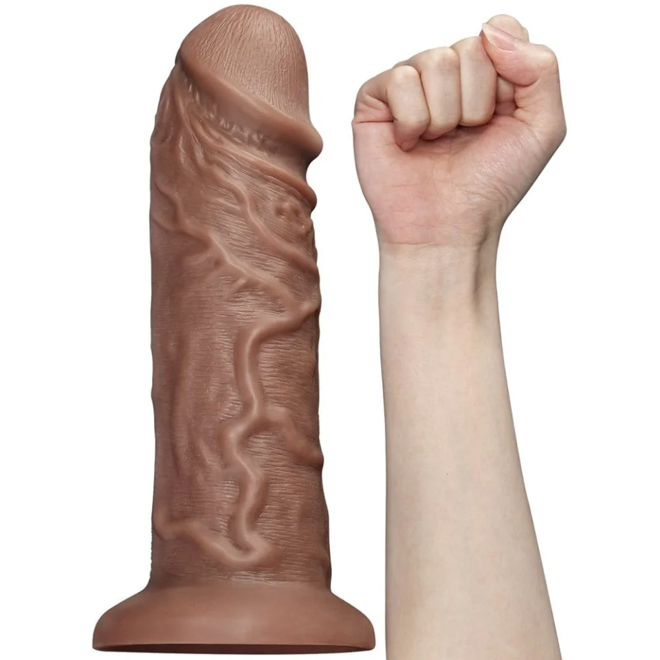 #844 - 26,6 cm Çift Katmanlı 10 Titreşim Fonksiyonlu Melez Vibratör Penis