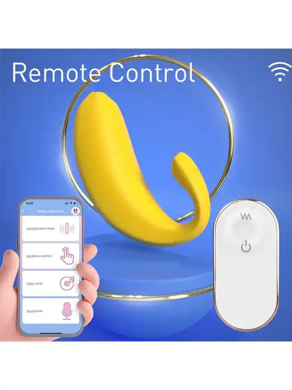 #9195 - Muz Tasarımlı Giyilebilir Şarjlı Telefon Kontrollü Vibratör