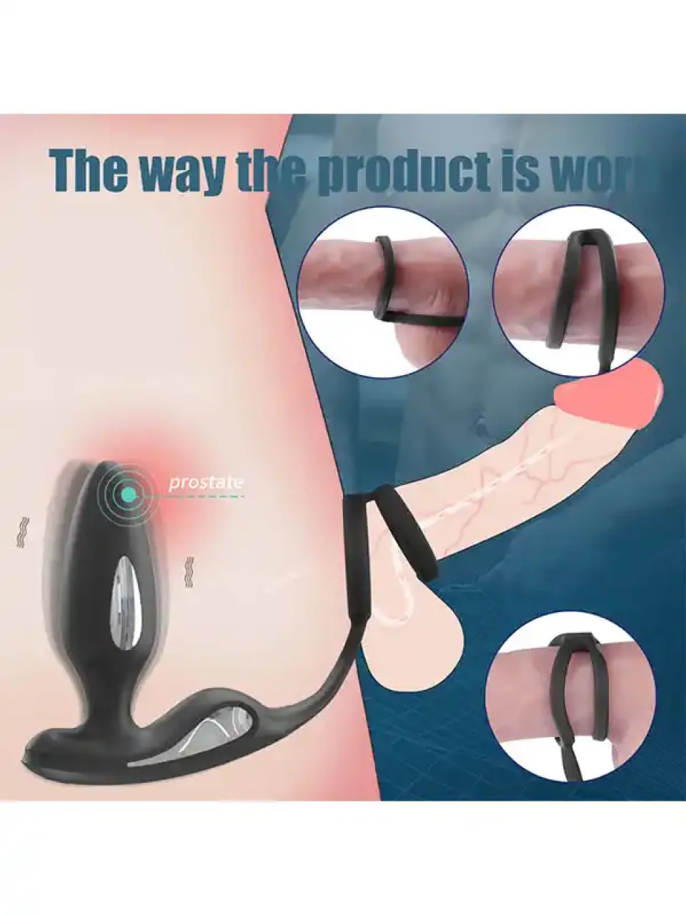 #9198 - Penis Halkalı Şarjlı Giyilebilir Anal Vibratör