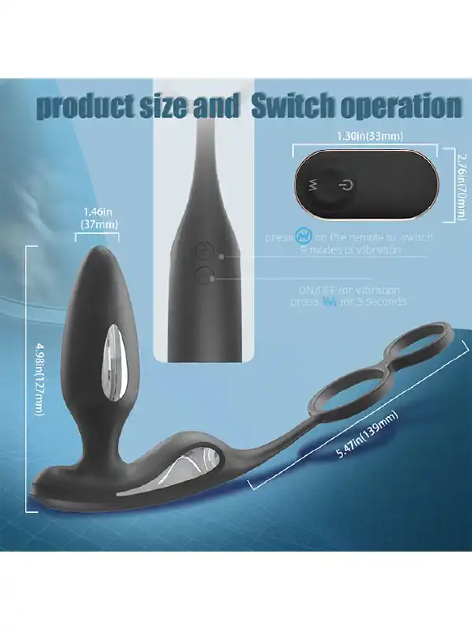 #9199 - Penis Halkalı Şarjlı Giyilebilir Anal Vibratör