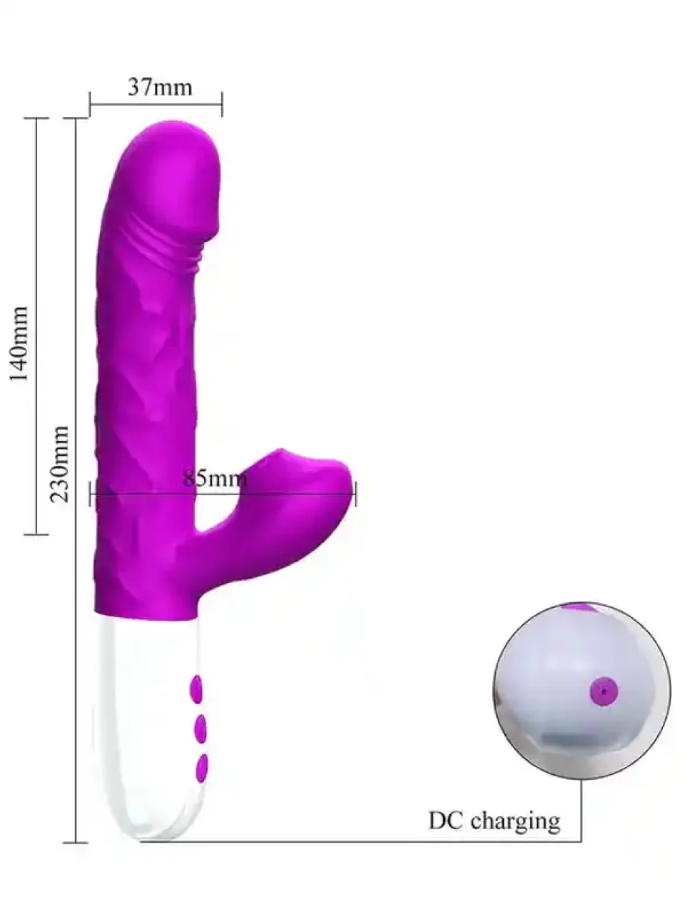 #9226 - İleri Geri Hareketli Isıtmalı ve Emme Modlu Şarjlı Rabbit Vibratör