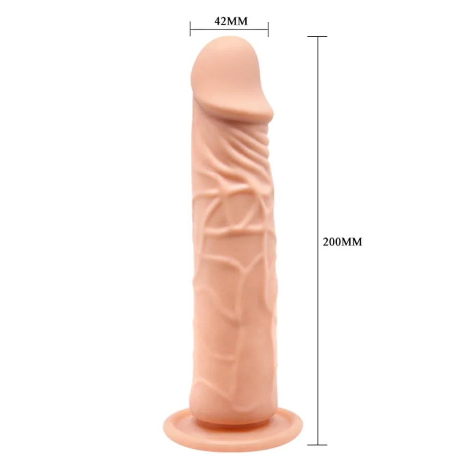 #862 - 20 cm Realistik Vantuzlu Testissiz Dildo Penis