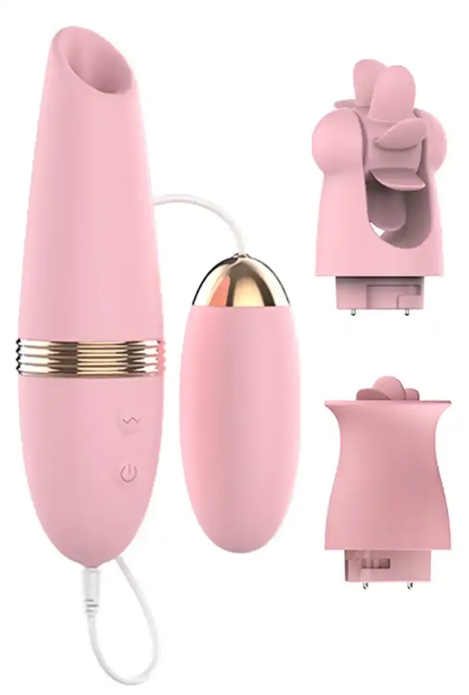 #9373 - 3’lü Başlık Yalama Emme ve Titreşimli Şarjlı Vibratör Seti