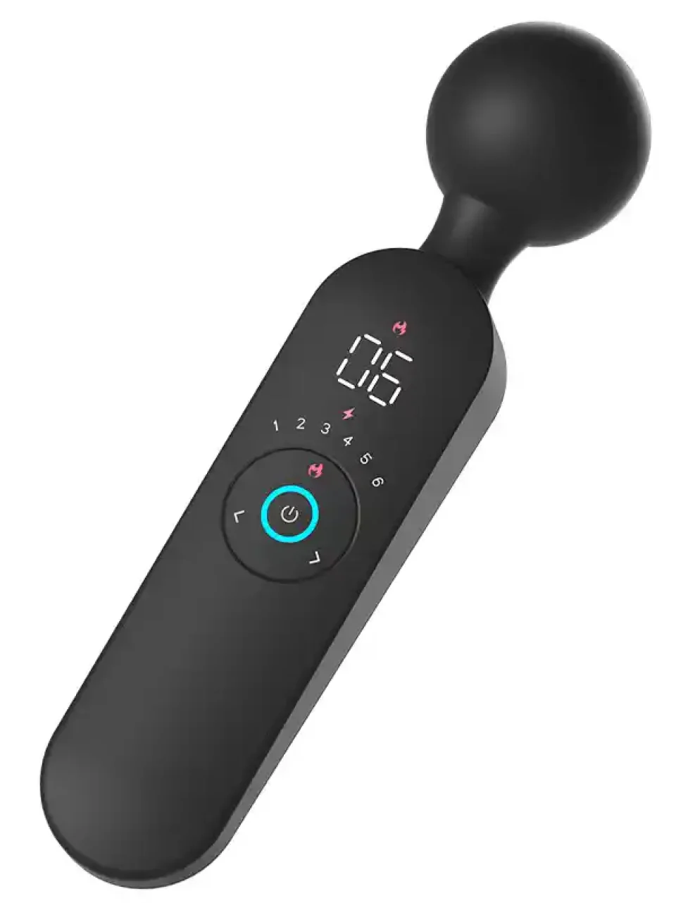 #9387 - Isıtmalı Şarjlı 12 Titreşim Modlu Wand LCD Ekranlı Vibratör 22 cm