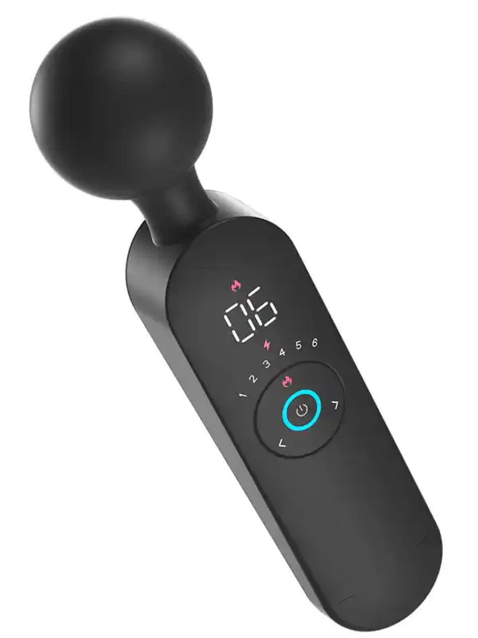 #9388 - Isıtmalı Şarjlı 12 Titreşim Modlu Wand LCD Ekranlı Vibratör 22 cm