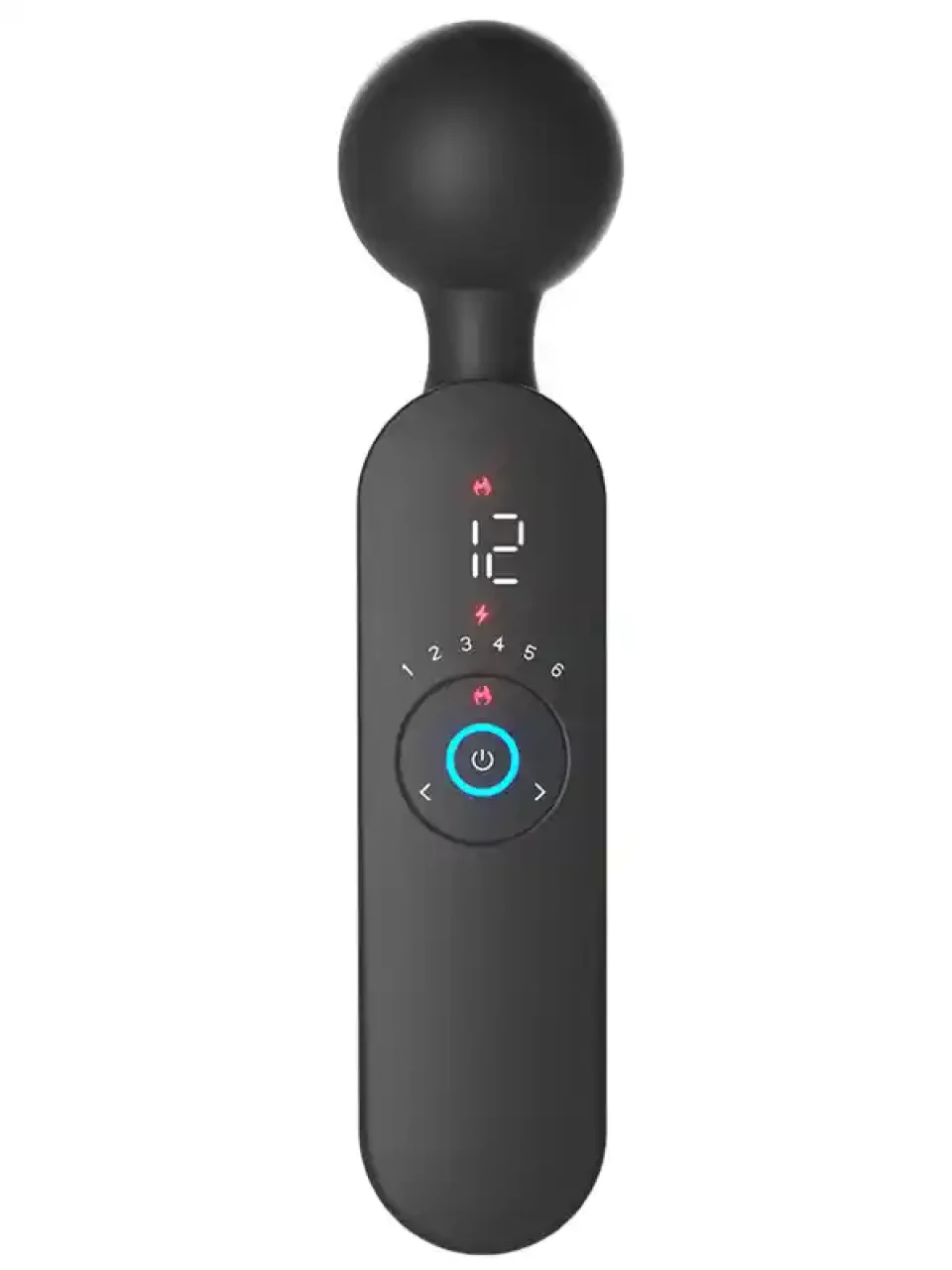 #9384 - Isıtmalı Şarjlı 12 Titreşim Modlu Wand LCD Ekranlı Vibratör 22 cm