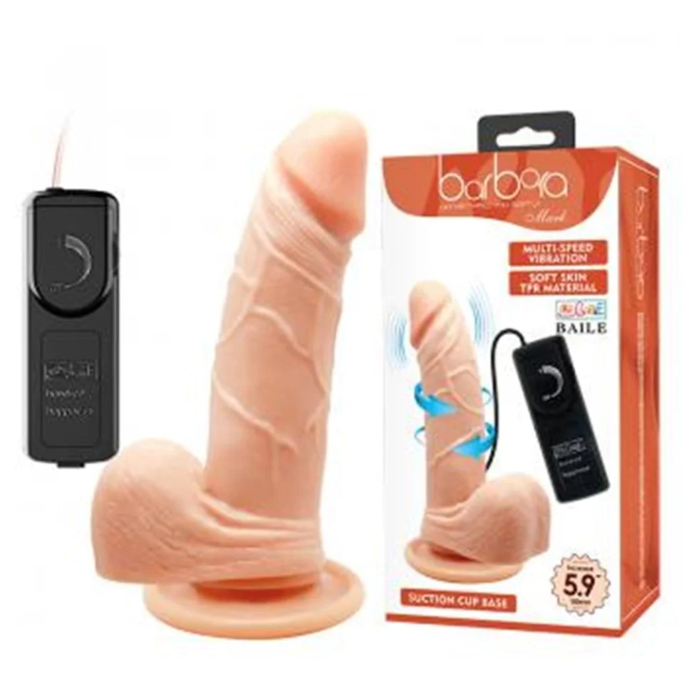 #879 - 15 cm Gerçekçi Titreşimli 360° Oynar Başlı Dildo Vibratör Penis