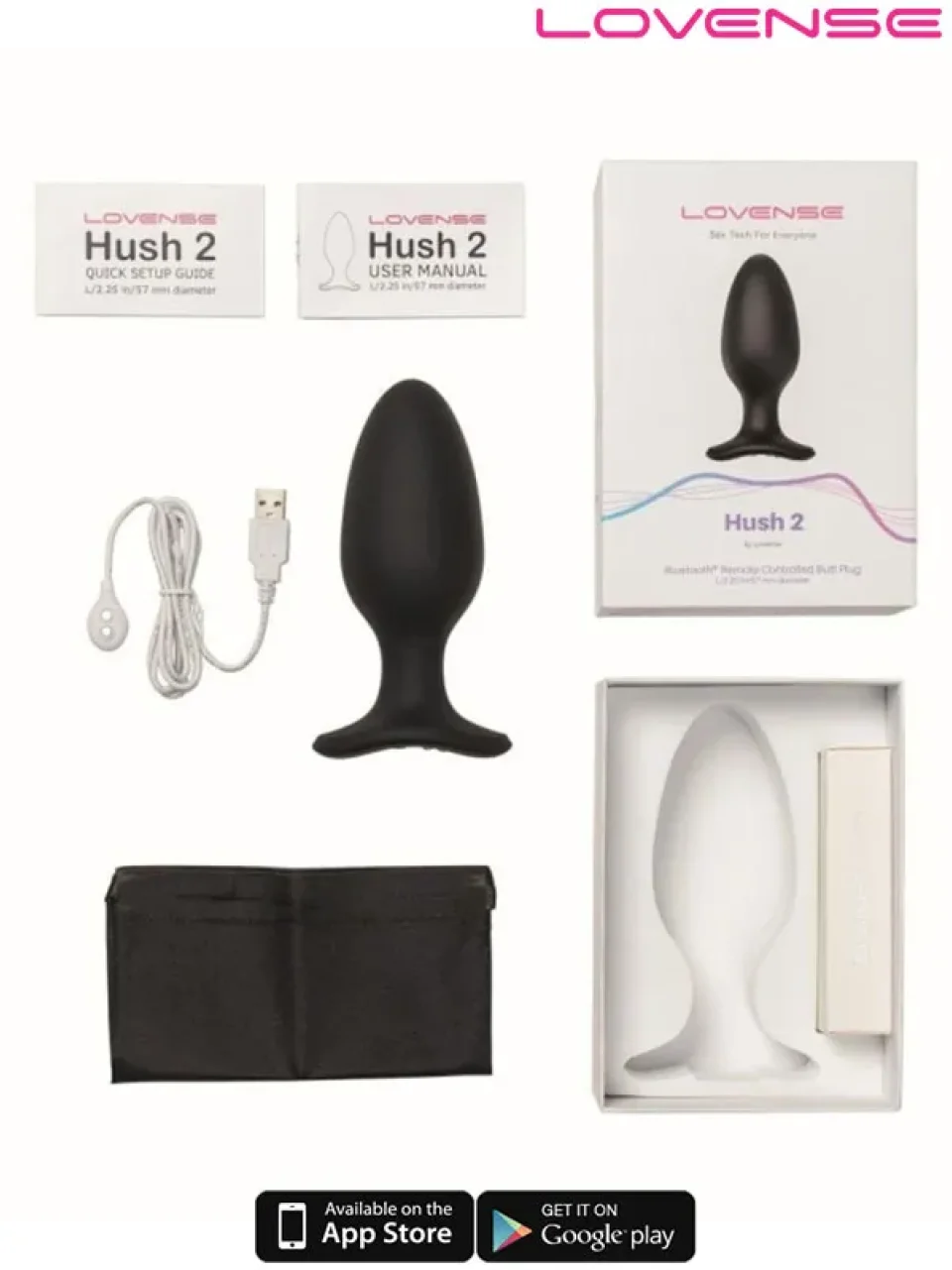 #9505 - Lovense HUSH 2 Anal Plug 2.25″ App Controlled