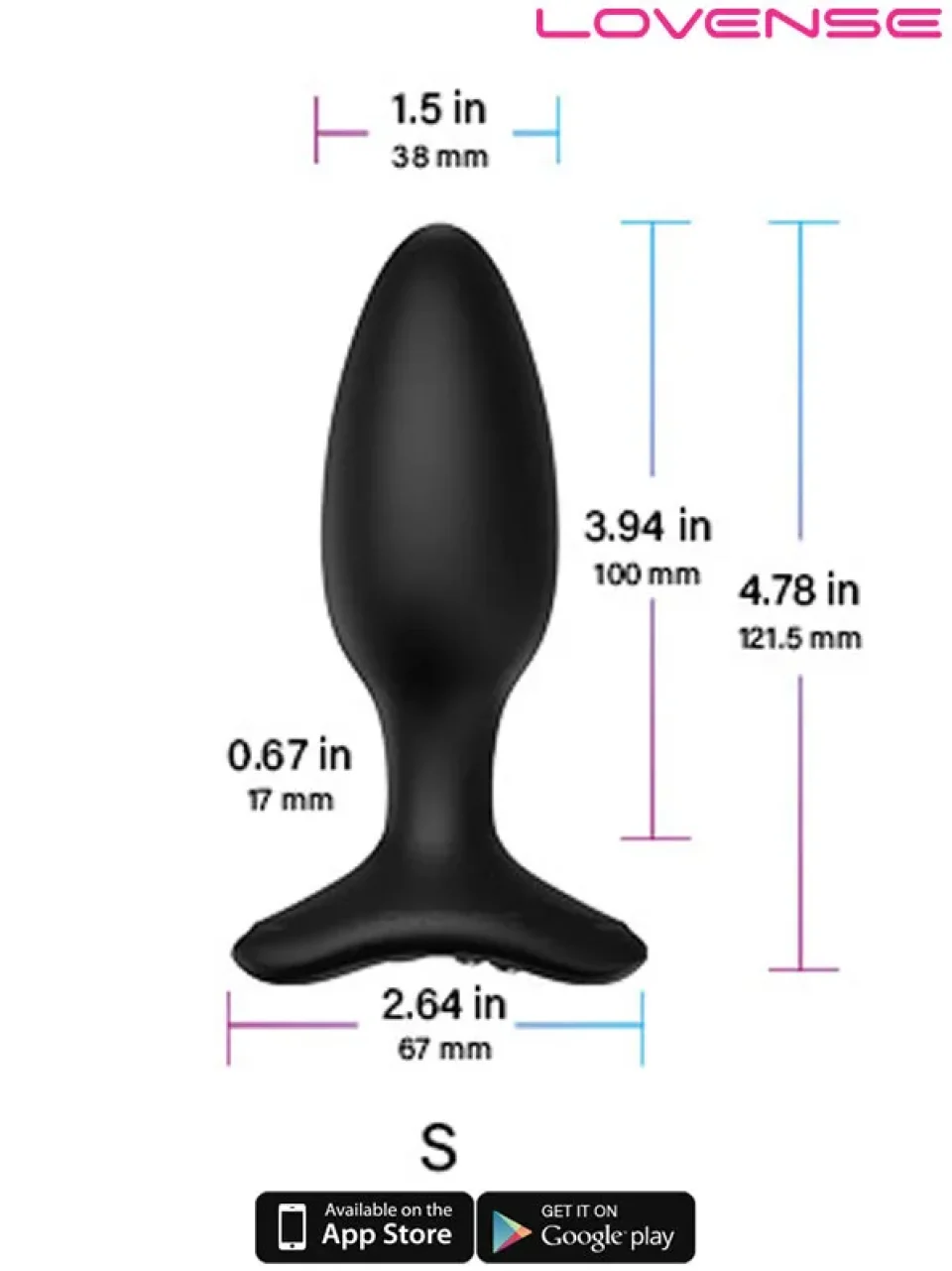 #9515 - Lovense HUSH 2 Anal Plug 1.5″ App Controlled