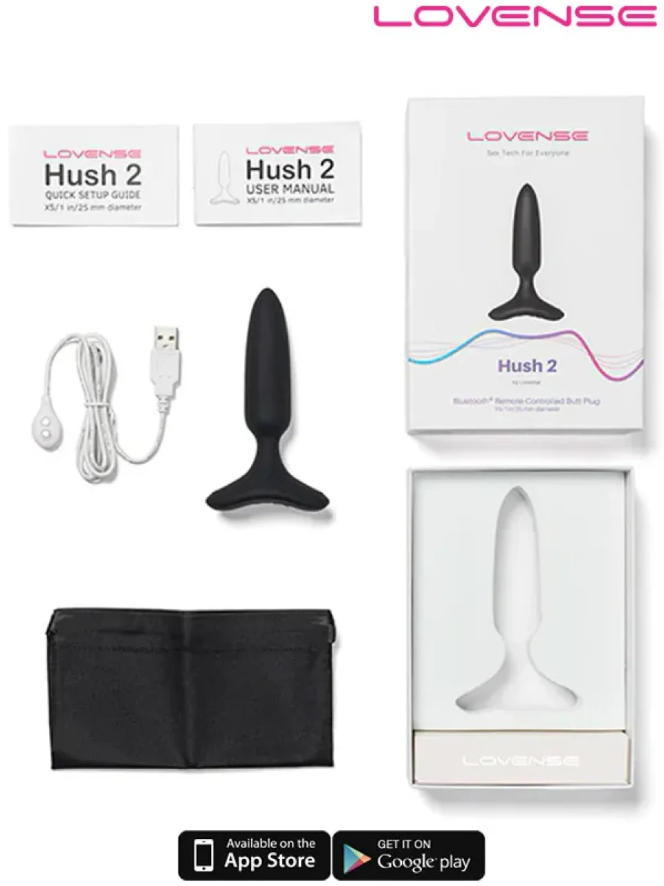 #9520 - Lovense HUSH 2 Anal Plug 1″ App Controlled