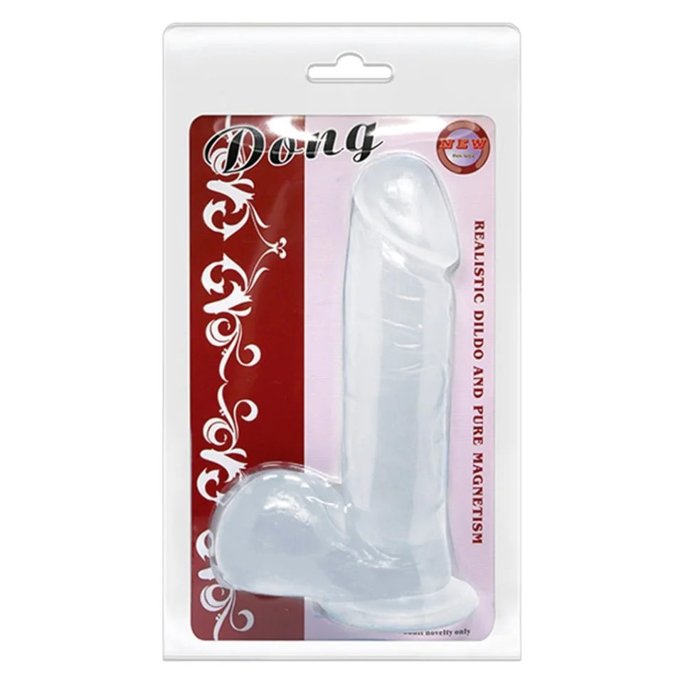 #897 - 19 cm Şeffaf Realistik Damarlı Vantuzlu Dildo Penis