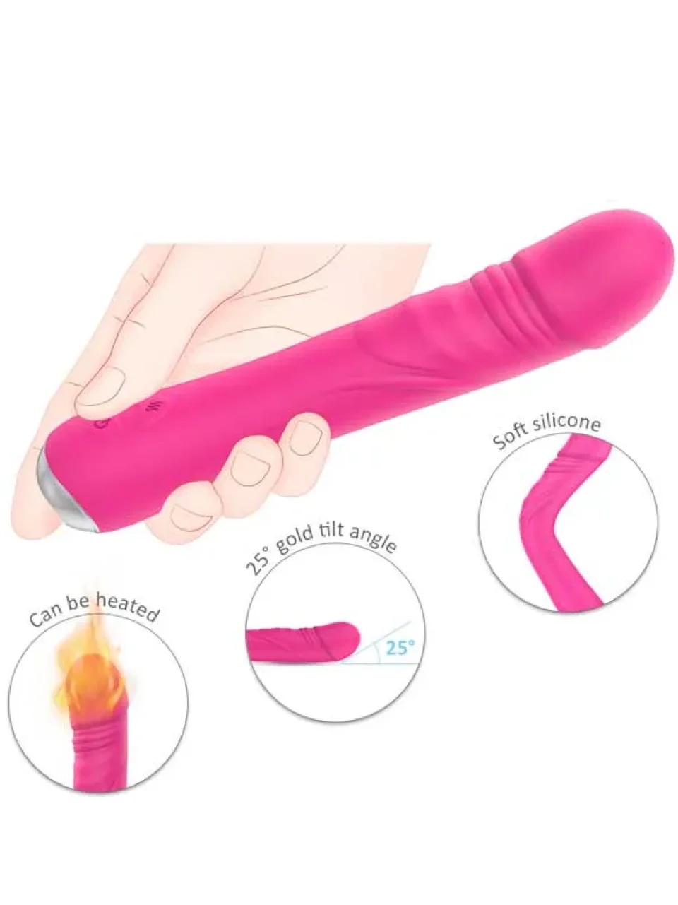 #9554 - 21 cm Isıtmalı Titreşimli Esnek Vibratör