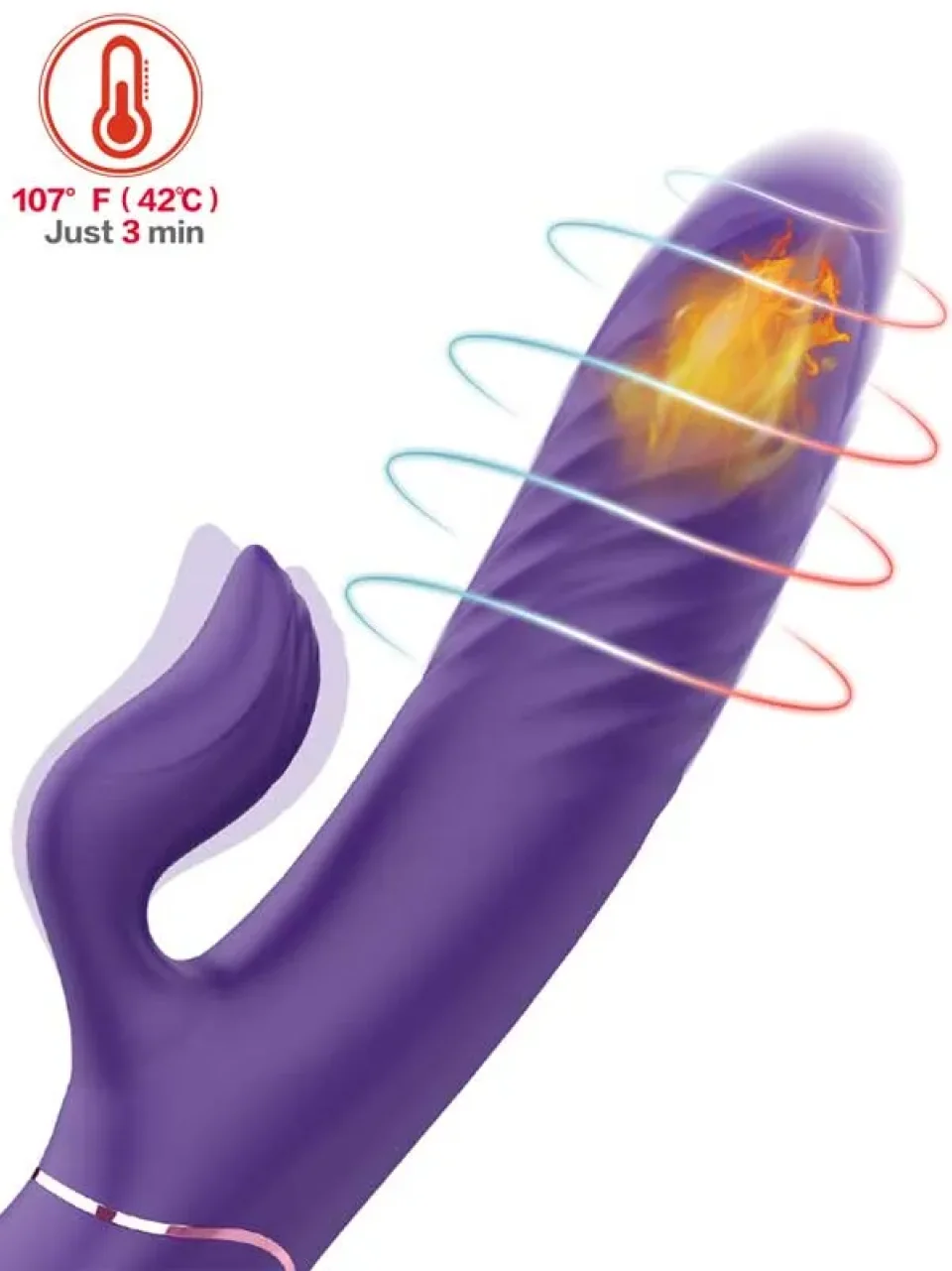 #9560 - İleri Geri Hareketli Isıtmalı Şarjlı G-Spot Vibratör 21 cm