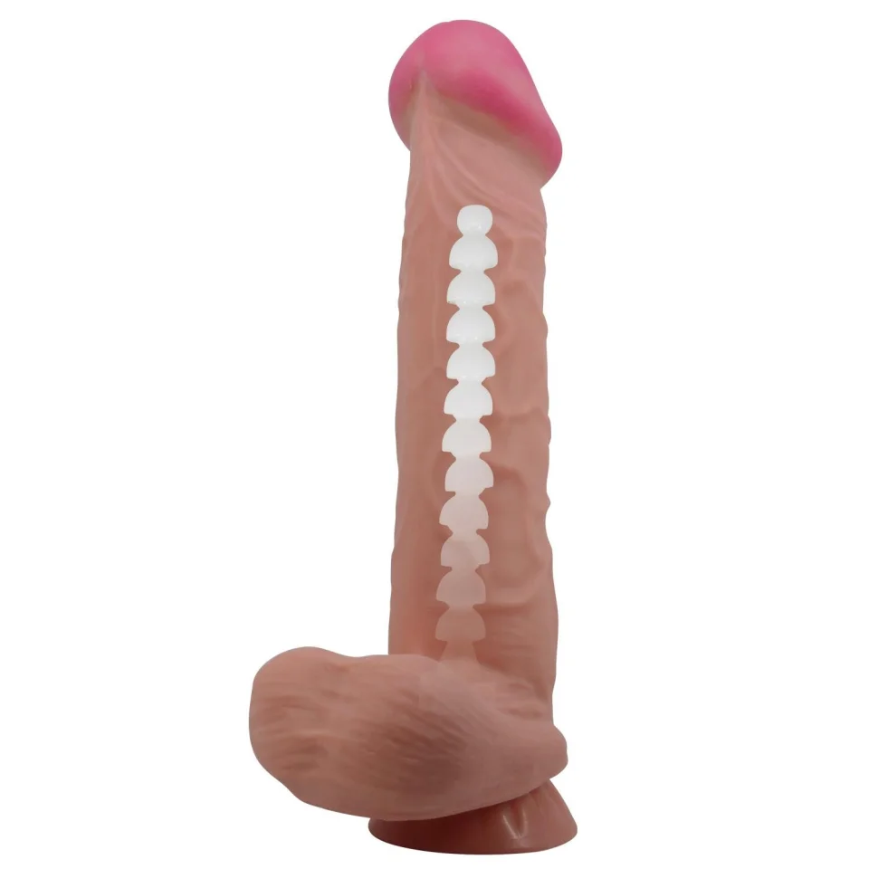 #65 - 26 cm Kıkırdak Yapılı Çift Katmanlı Gerçekçi Melez Dildo Penis