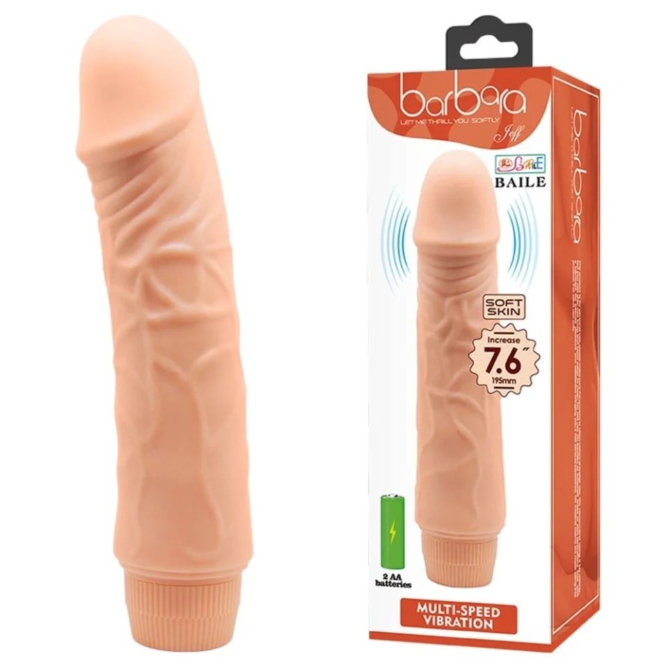 #915 - 19,5 cm Güçlü Titreşimli Realistik Vibratör Gerçekci Penis Dildo