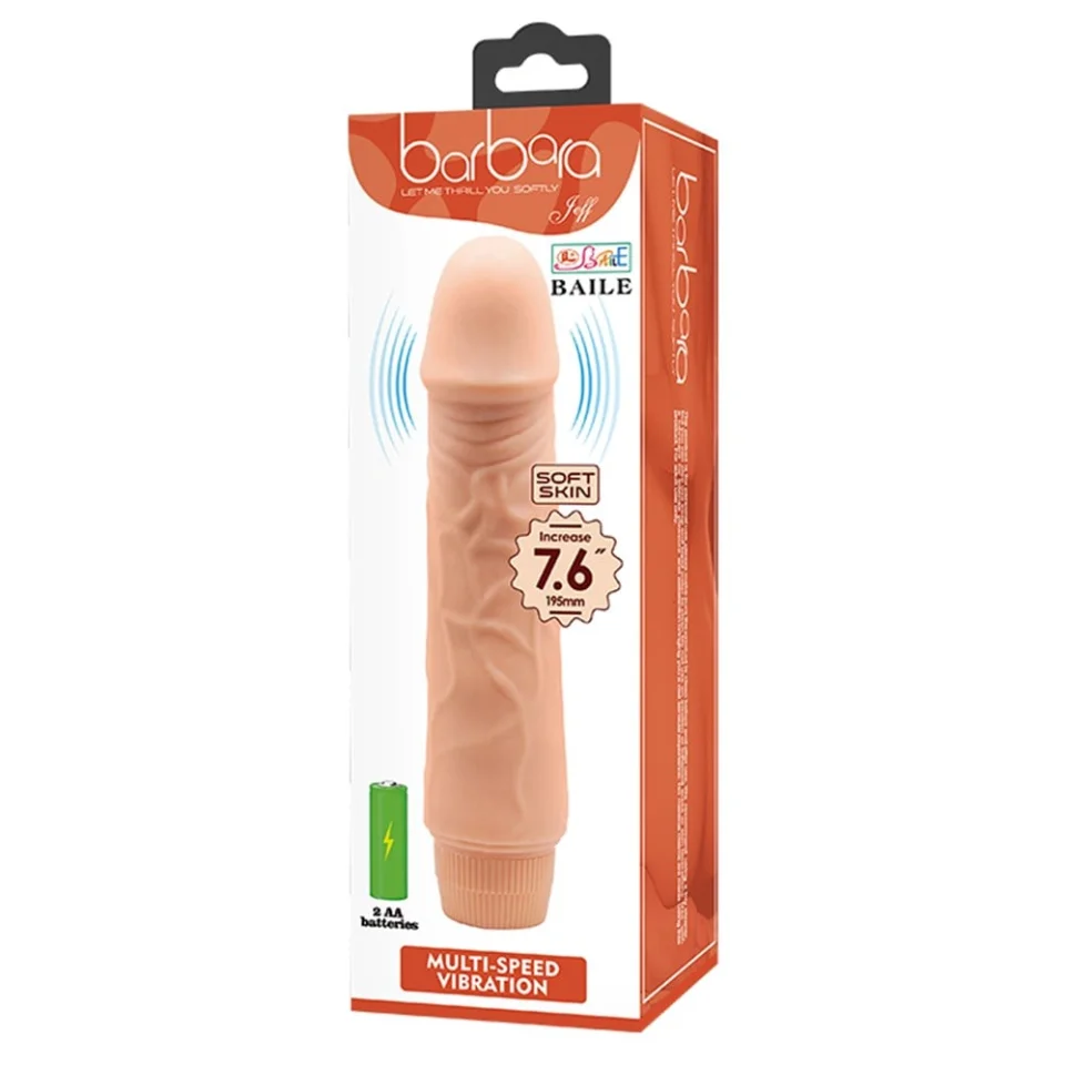 #919 - 19,5 cm Güçlü Titreşimli Realistik Vibratör Gerçekci Penis Dildo
