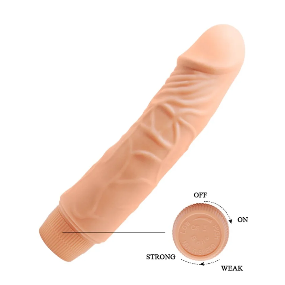 #918 - 19,5 cm Güçlü Titreşimli Realistik Vibratör Gerçekci Penis Dildo