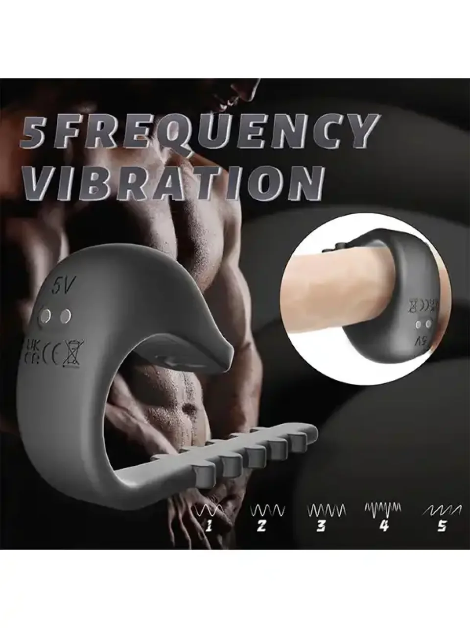 #9809 - Ayarlanabilir Elektro Şok Özellikli Şarjlı Penis Halkası