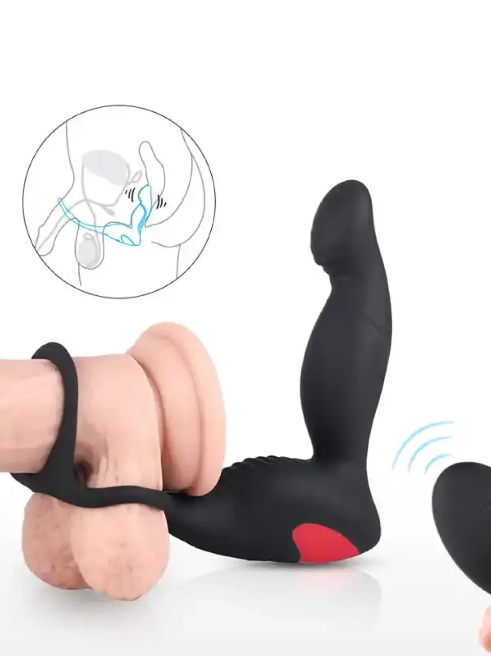 #9817 - Penis Halkalı Prostat Şarjlı Uzaktan Kumandalı Anal Vibratör