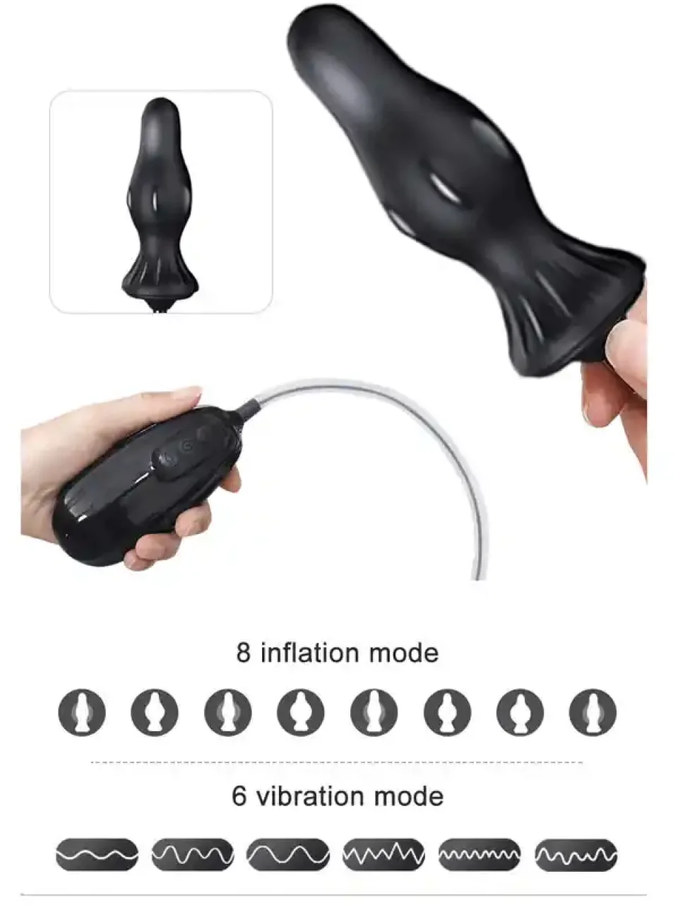#9876 - Titreşimli ve Şarjlı Şişirilebilir Anal Set