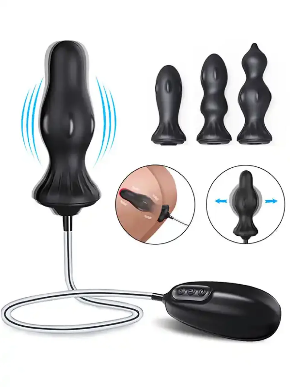 #9878 - Titreşimli ve Şarjlı Şişirilebilir Anal Set