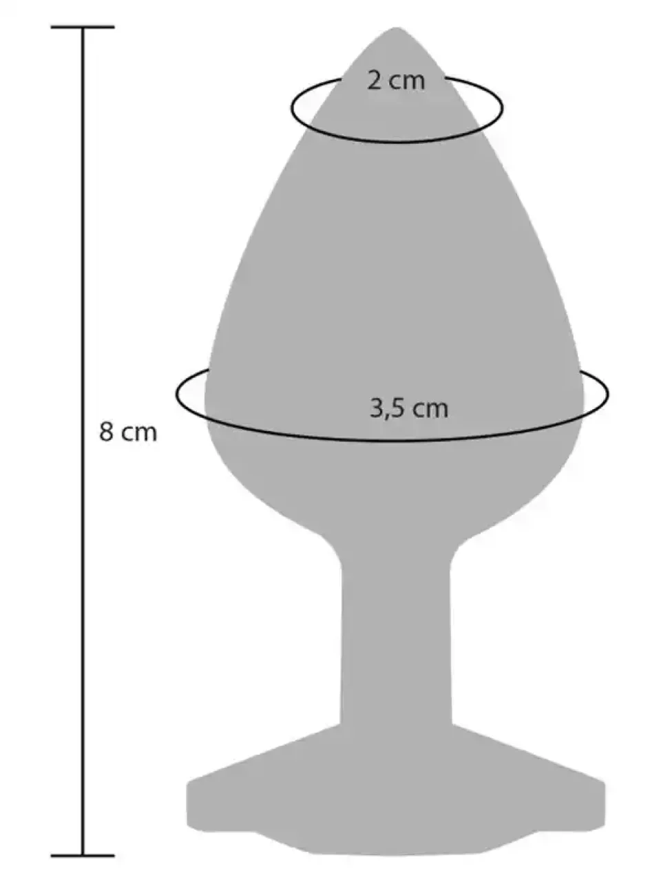 #9909 - Silikon Yumuşak Dokulu Taşlı Anal Plug Medium Pembe