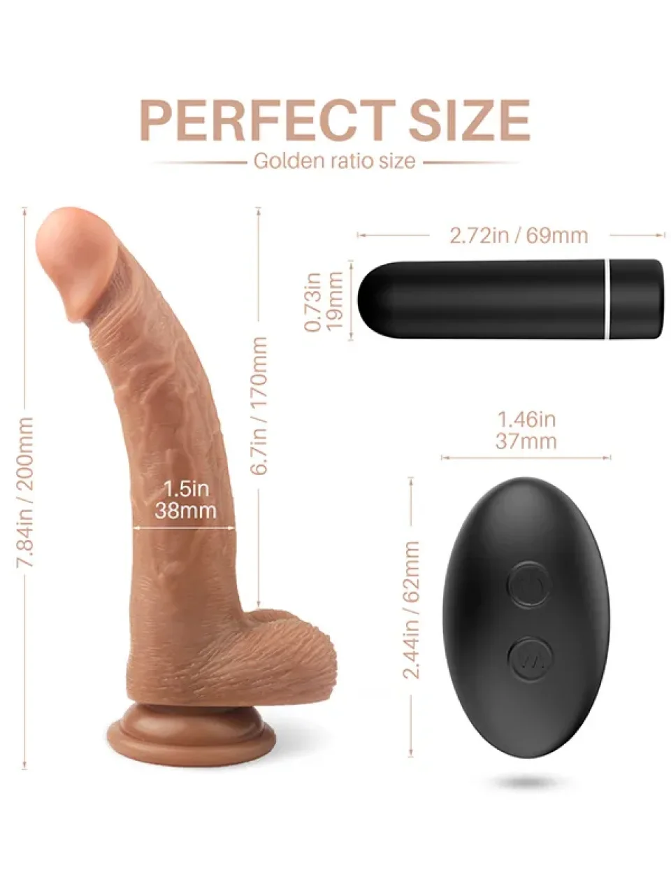 #9967 - Titreşimli Uzaktan Kumandalı İçi Dolu Belden Bağlamalı Penis 20 cm