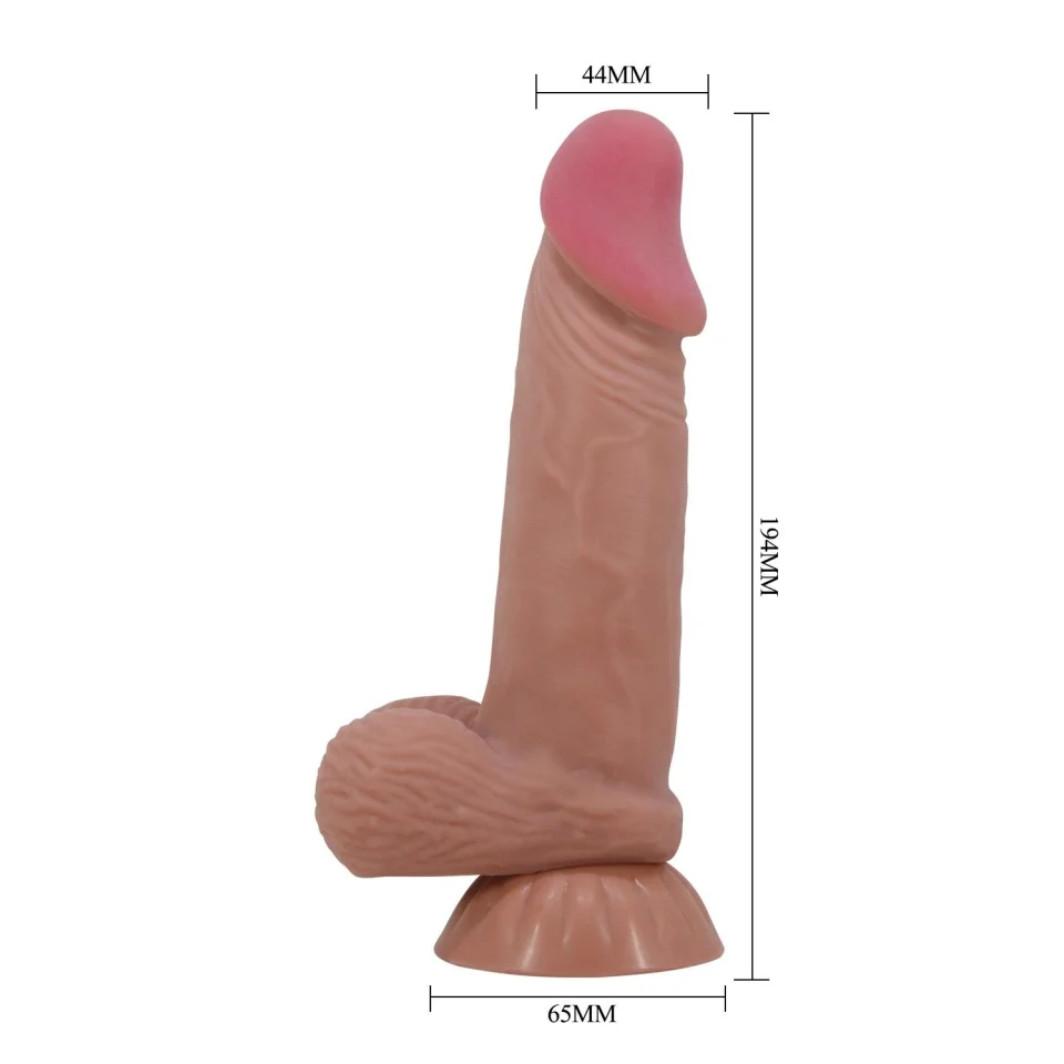 #73 - 19,4 cm Kıkırdak Yapılı Çift Katmanlı Gerçekçi Dildo Penis