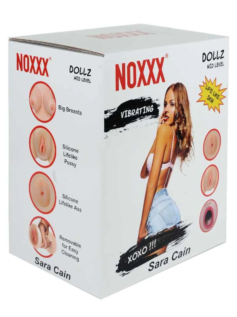 #10110 - NOXXX Sara Cain 3D Yüzlü Reslistik Vajina Anüslü Şişme Bebek