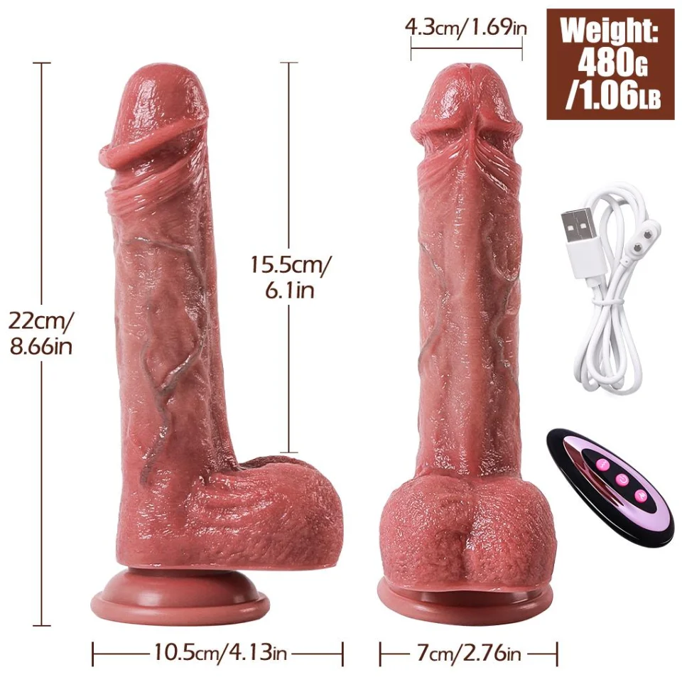 #10325 - 22 cm Isıtmalı İleri Geri Hareketli ve Rotasyonlu Gerçekçi Vibratör