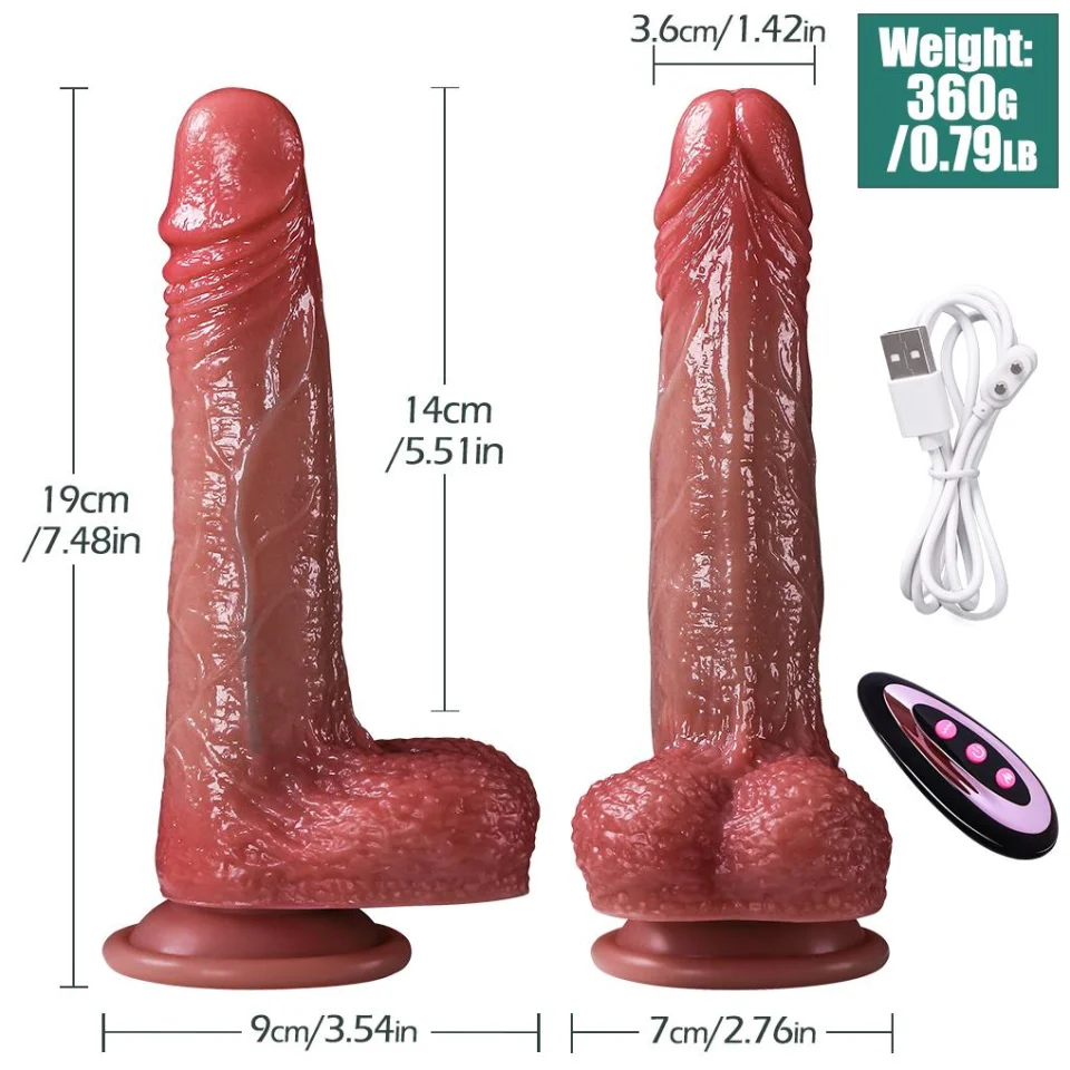 #10333 - 19 cm Isıtmalı İleri Geri Hareketli ve Rotasyonlu Gerçekçi Vibratör