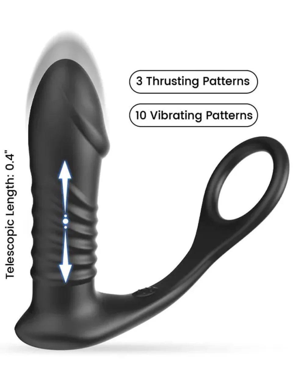 #10723 - Kumandalı Şarjlı İleri Geri Hareketli Penis Halkalı Anal Vibratör