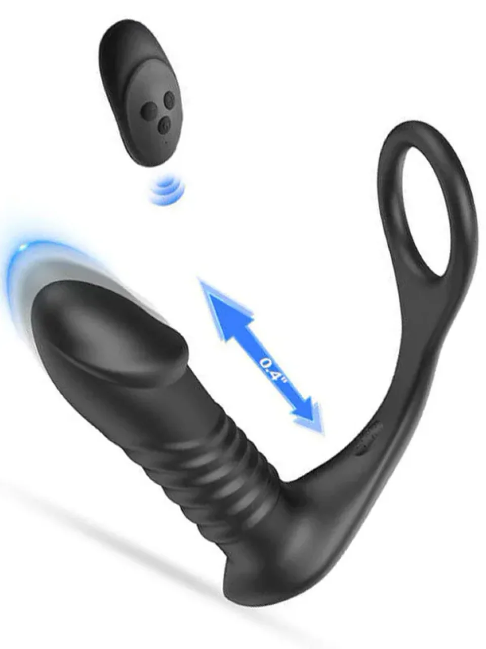 #10719 - Kumandalı Şarjlı İleri Geri Hareketli Penis Halkalı Anal Vibratör