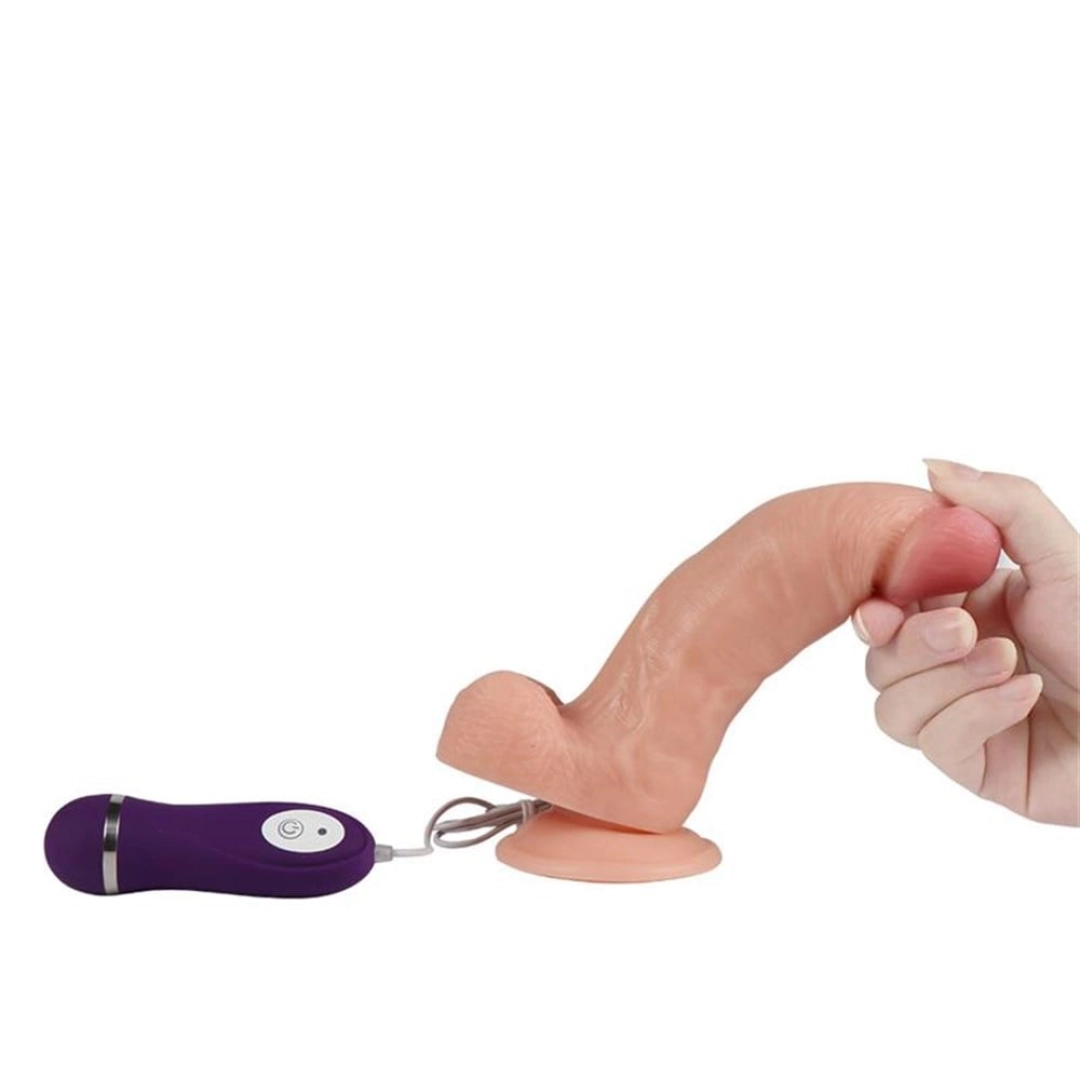 #12572 - 17,5 cm Gerçekçi Titreşimli Dildo Vibratör Penis - Iron Dragon