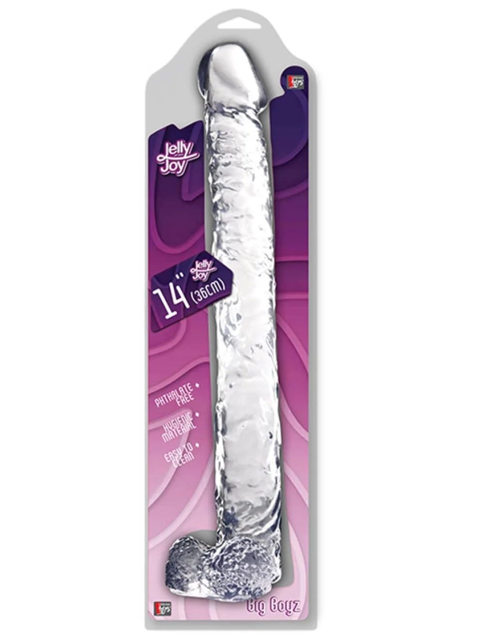 #10768 - 36 cm Şeffaf Testisli Uzun Yumuşak Jel Penis