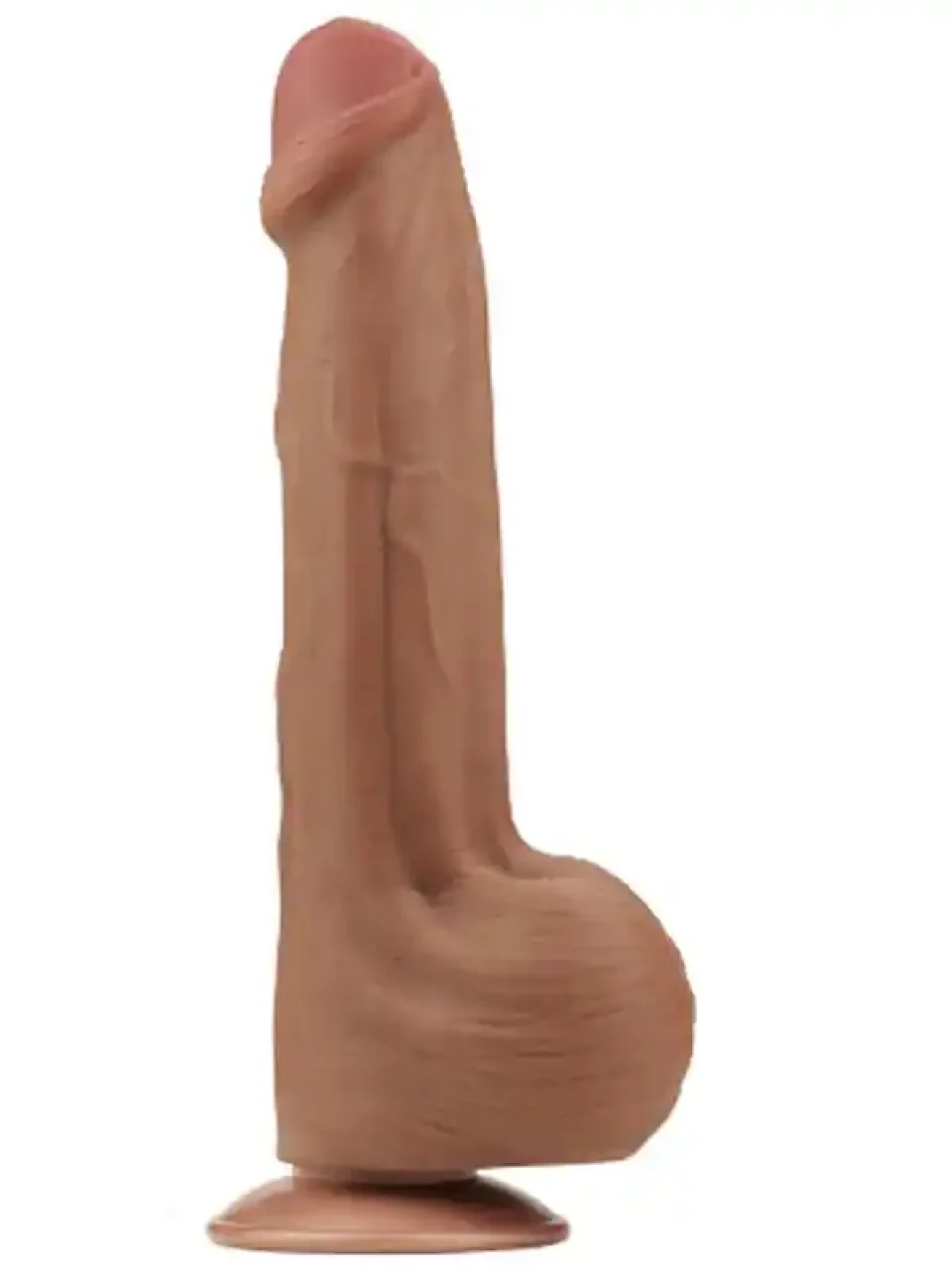 #10795 - 29 cm Gerçekçi Ten Dokusunda Çift Katmanlı Kalın Melez Dildo Penis