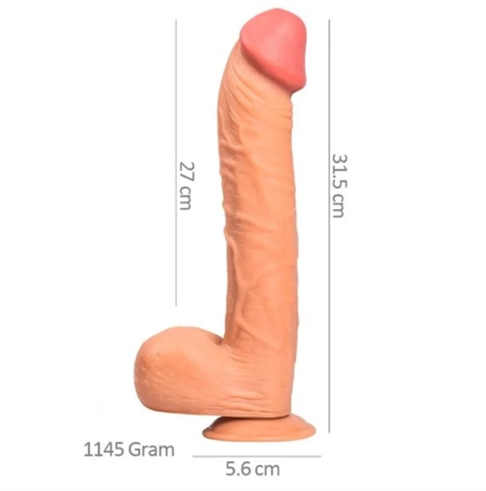 #10869 - 31,5 cm Dev Boy Kalın Gerçekçi Vantuzlu Dildo Penis