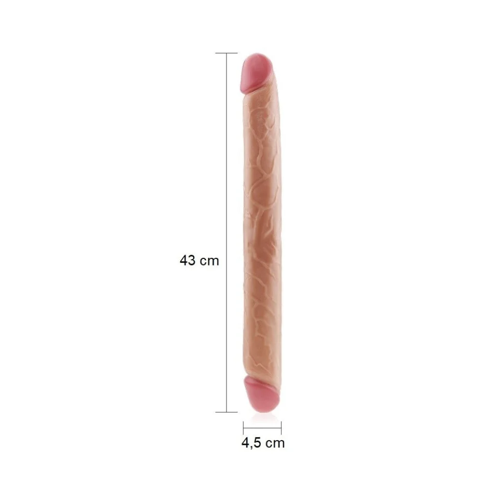 #10889 - 43 cm Çift Taraflı Realistik Dildo Anal Vajinal Penis