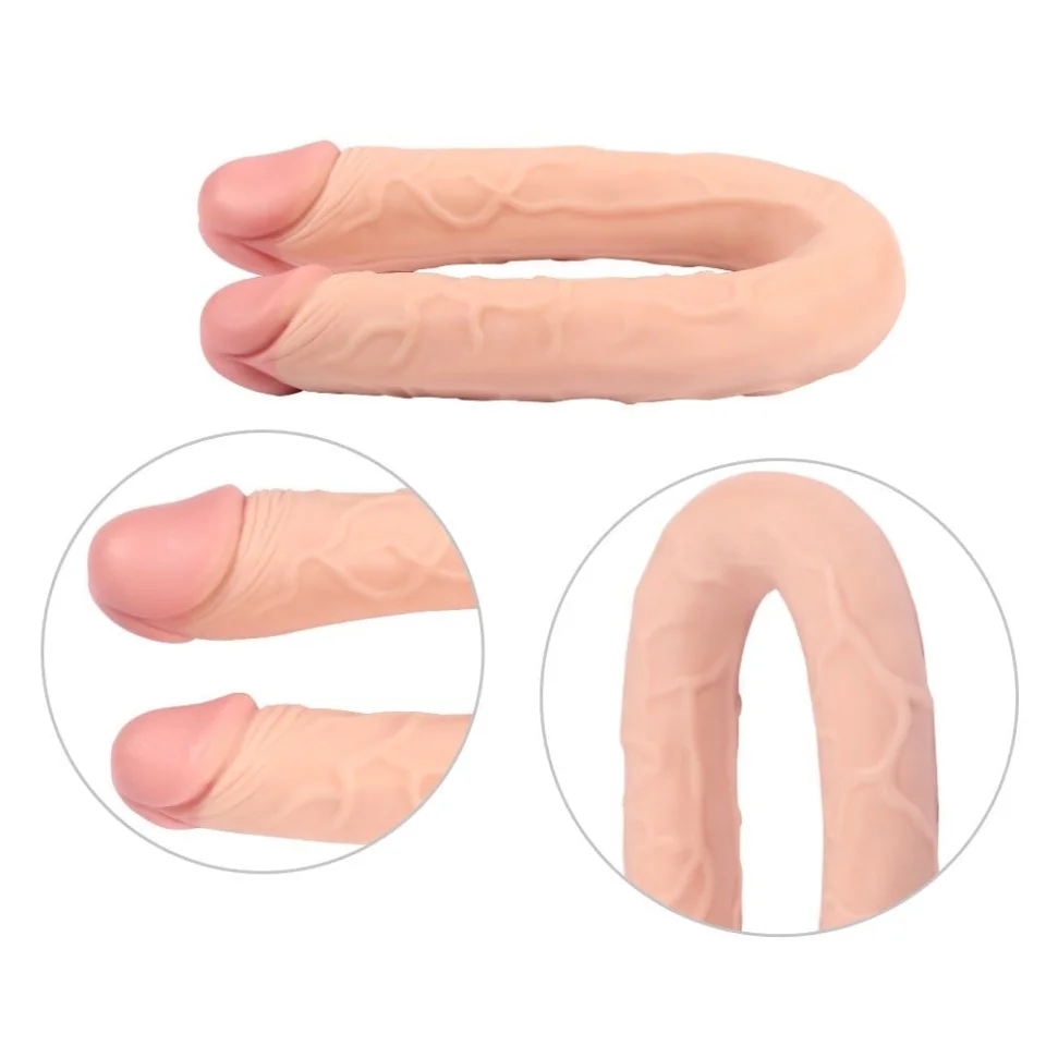 #10908 - 46 cm Realistik Çatal Dildo Anal Vajinal Penis