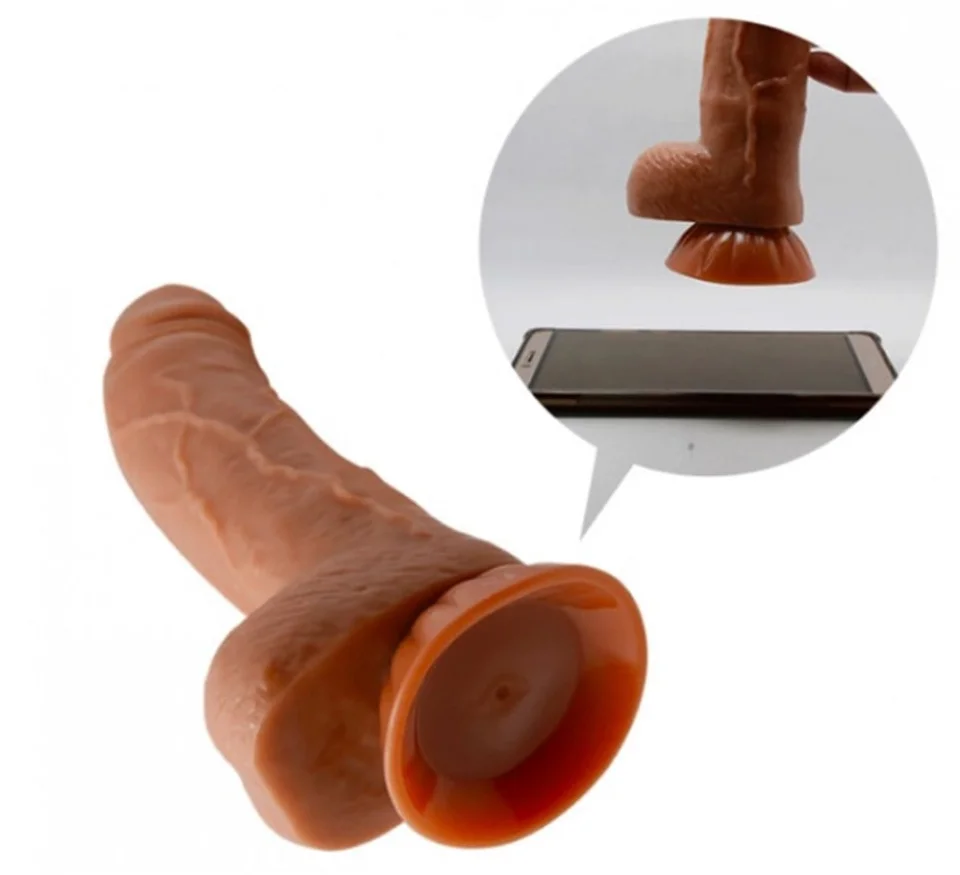 #1030 - 18 cm Yeni Nesil Çift Katmanlı Realistik Dildo Penis