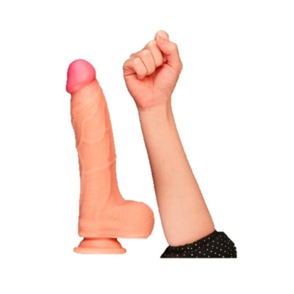 #10937 - 25 cm Yeni Nesil &Ccedil;ift Katmanlı Realistik Dildo Penis