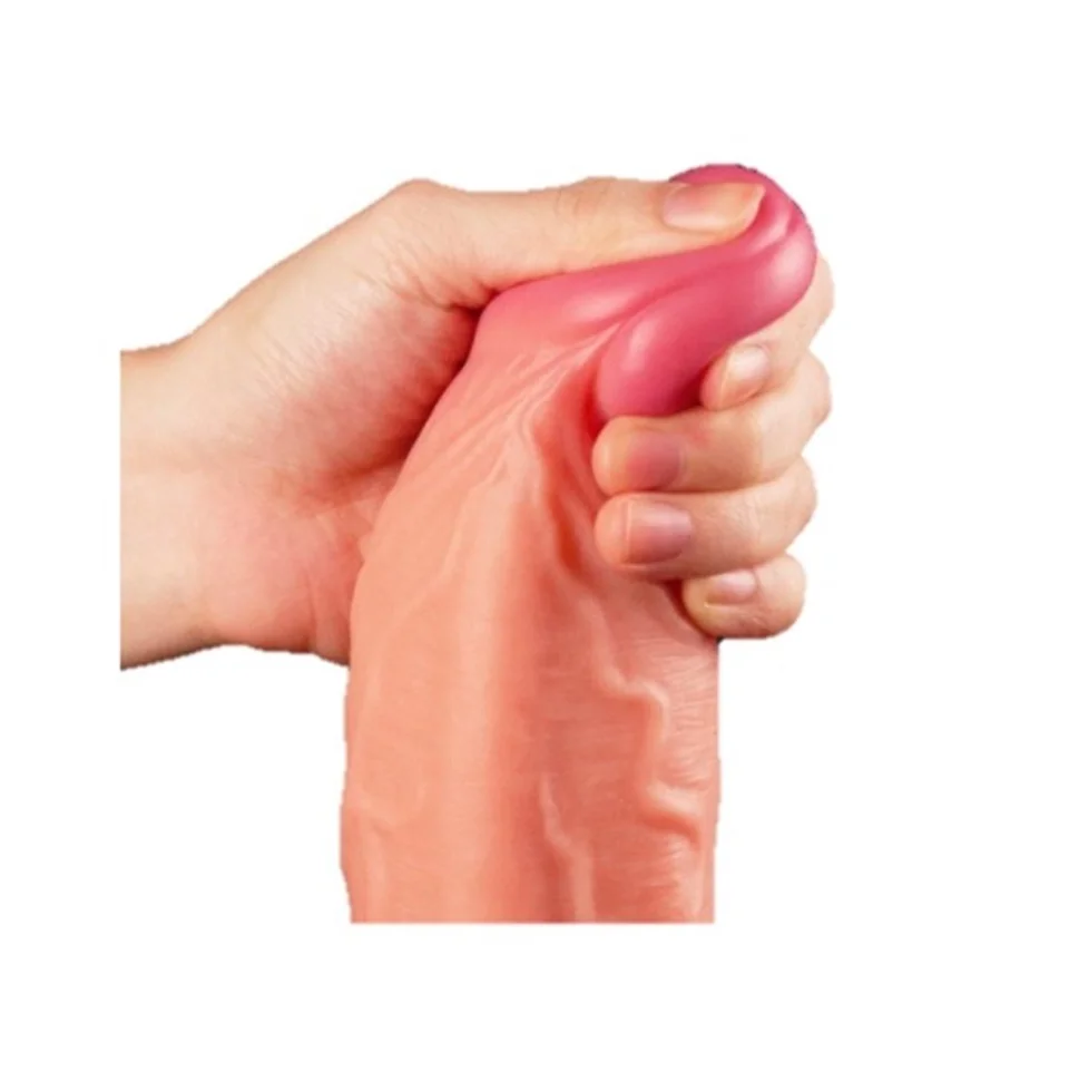 #10936 - 25 cm Yeni Nesil &Ccedil;ift Katmanlı Realistik Dildo Penis