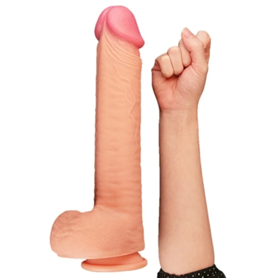 #10960 - 30,5 cm Yeni Nesil Çift Katmanlı Kalın Realistik Dev Dildo Penis