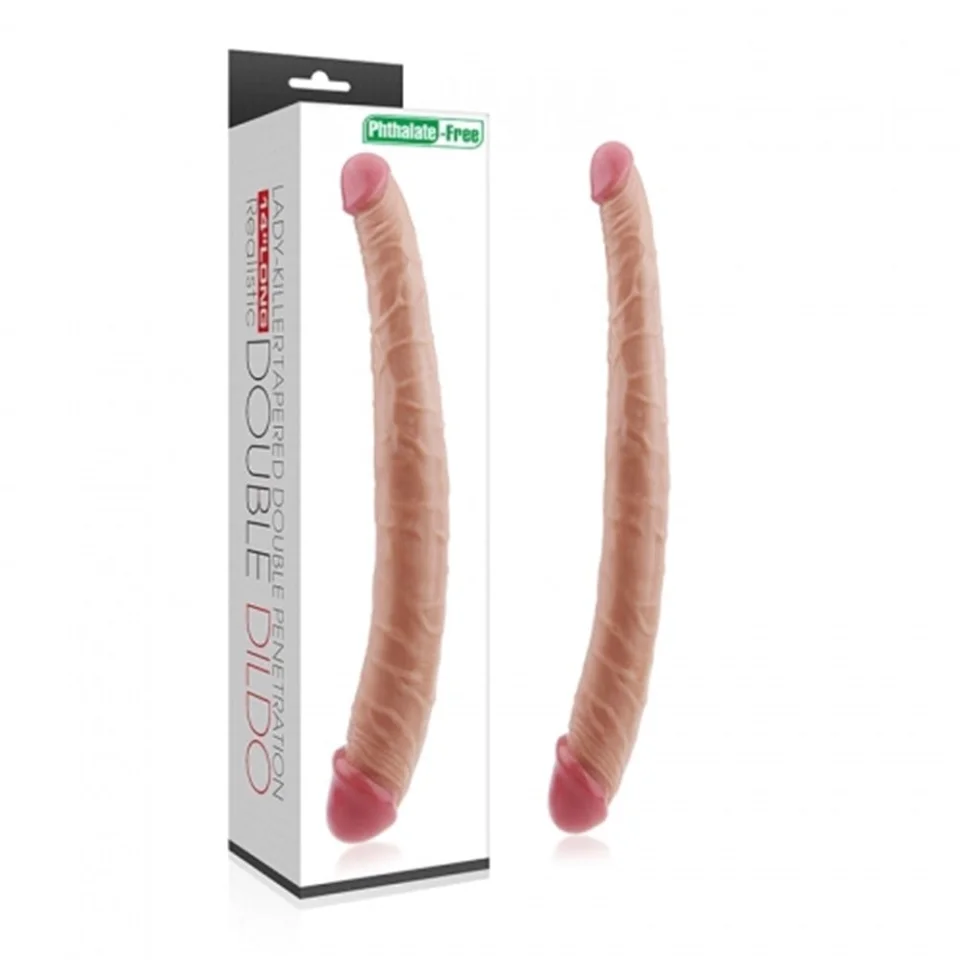 #10969 - 36,5 cm Çift Taraflı Realistik Dildo Anal Vajinal Penis