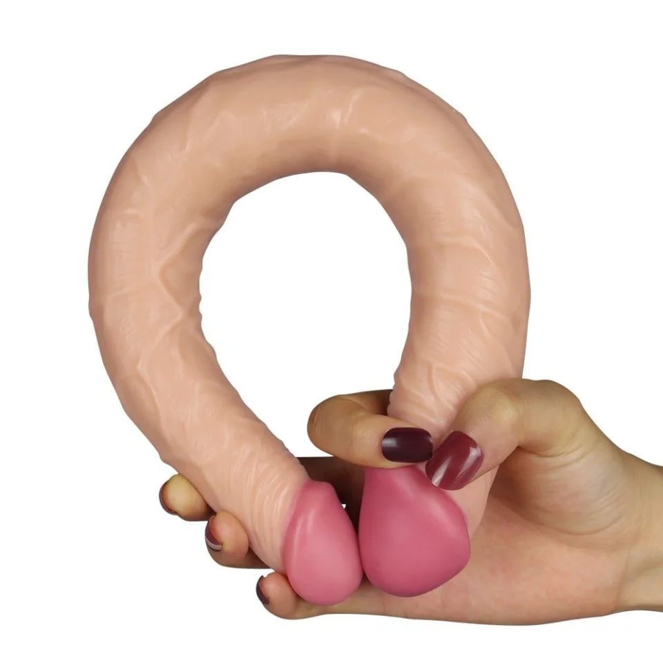 #10972 - 36,5 cm Çift Taraflı Realistik Dildo Anal Vajinal Penis