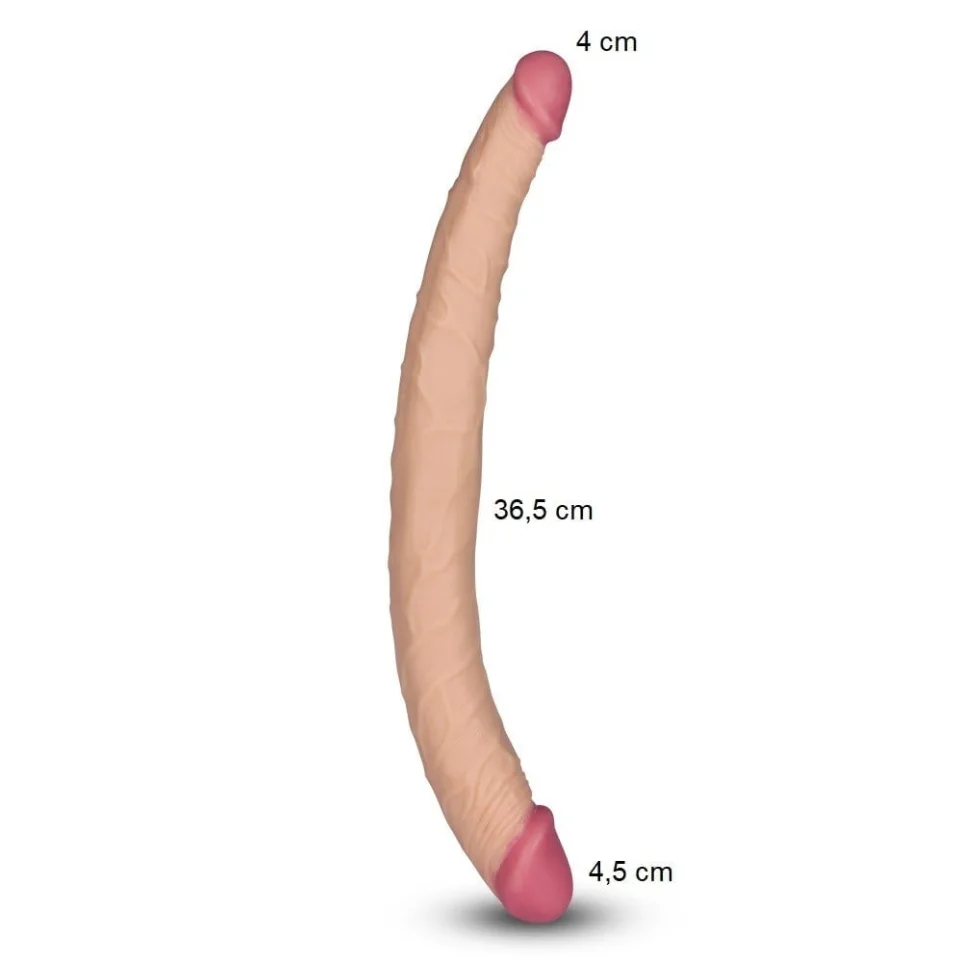 #10974 - 36,5 cm Çift Taraflı Realistik Dildo Anal Vajinal Penis